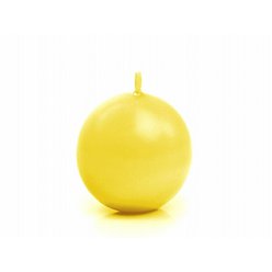 Kulatá svíčka žlutá perleť 4,5 cm